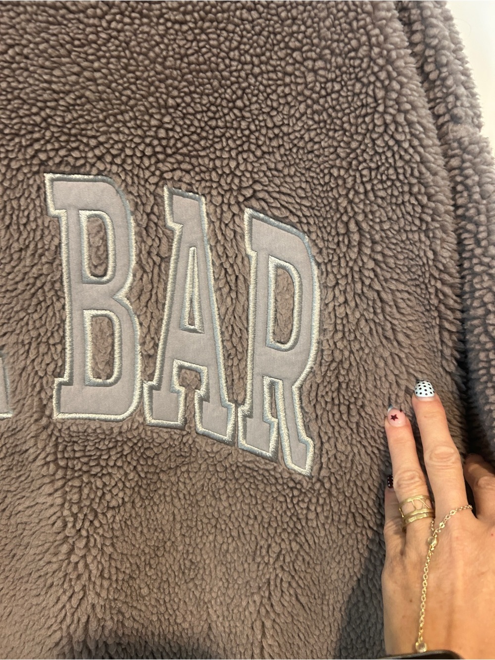 The Bar Gigi Teddy Sweatshirt in CINDER/GREY - Picture 3 of 6